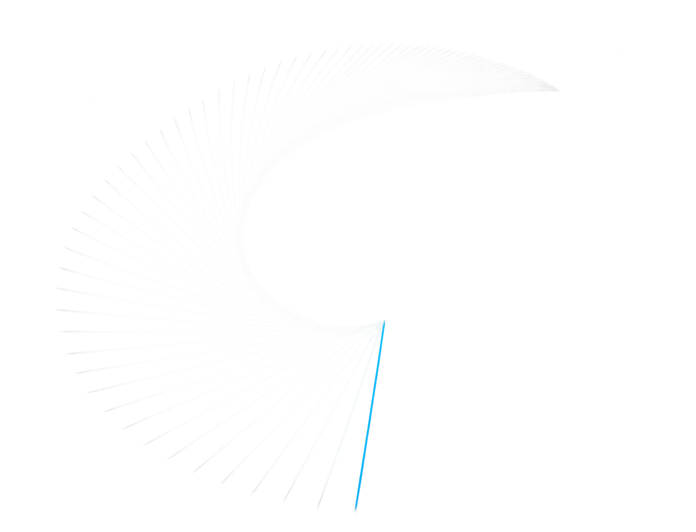 Golf swing path traced in white with a blue reference line